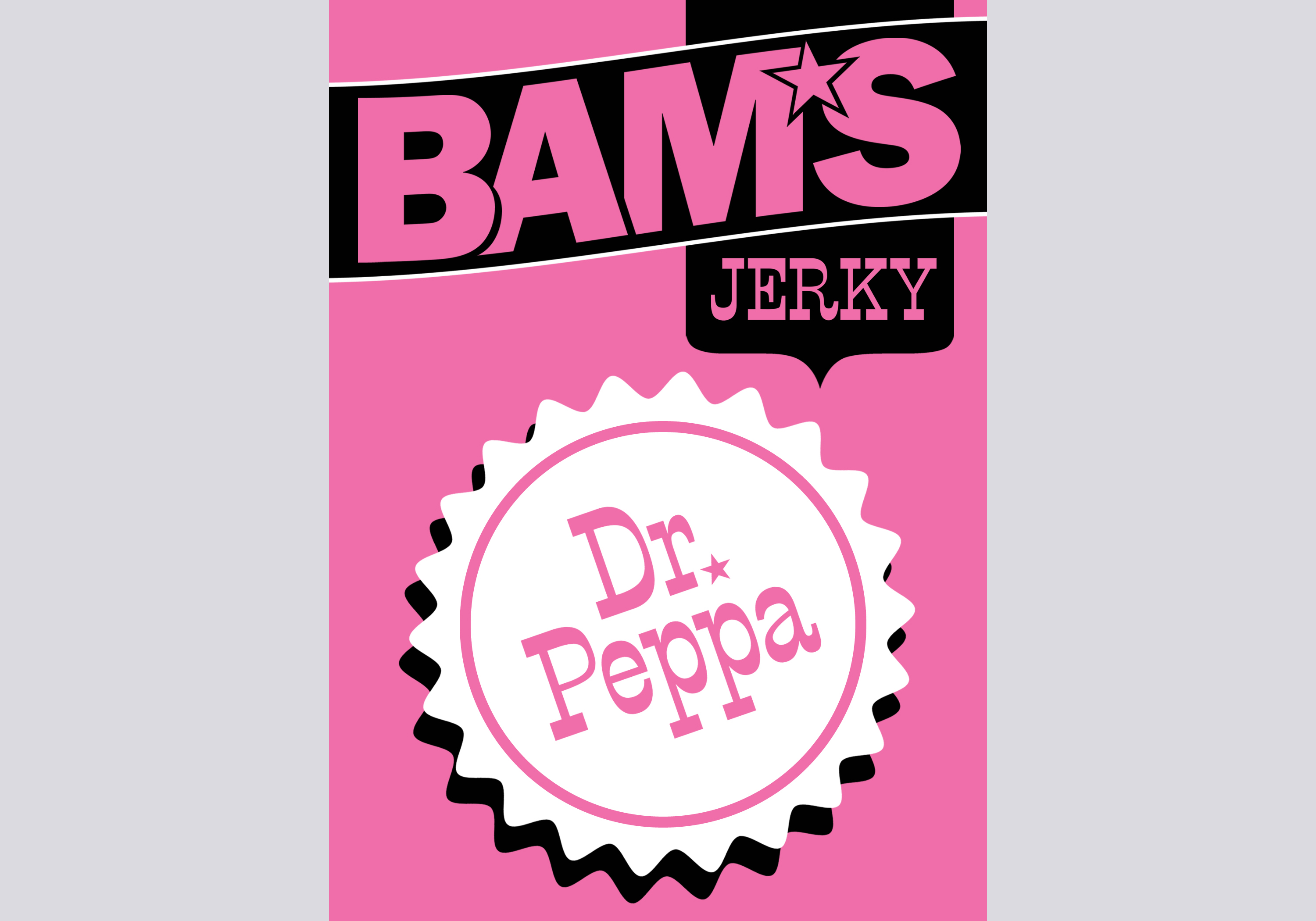 Bam's Beef Jerky design for Dr. Peppa flavor