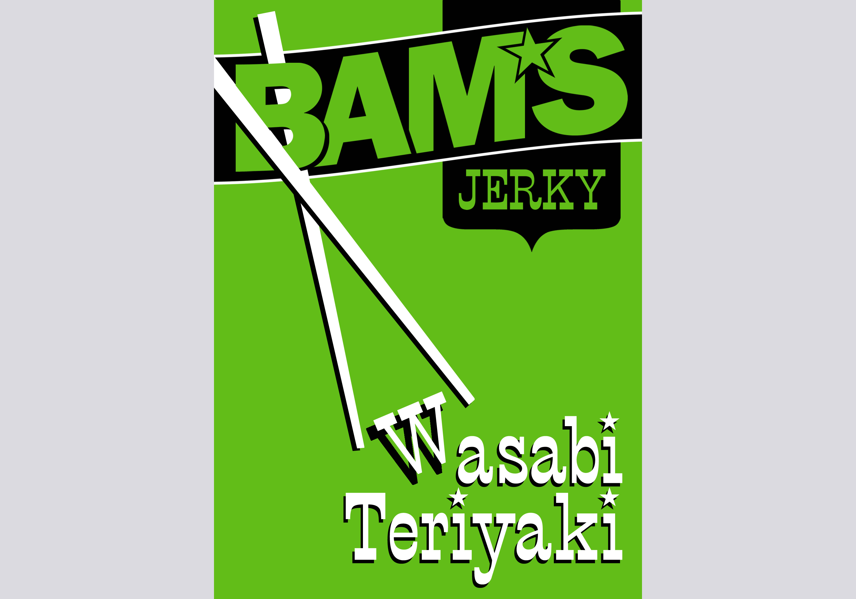 Bam's Beef Jerky design for Wasabi Teriyaki flavor