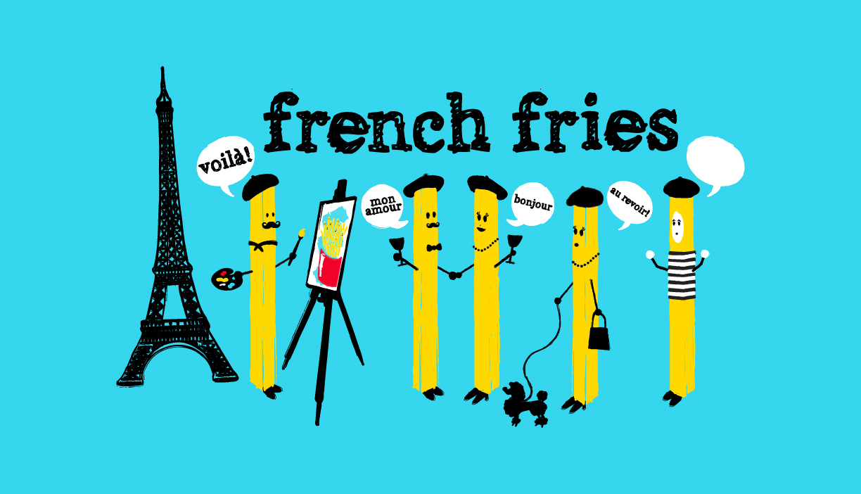 Delta Galil character screenprints: French fries