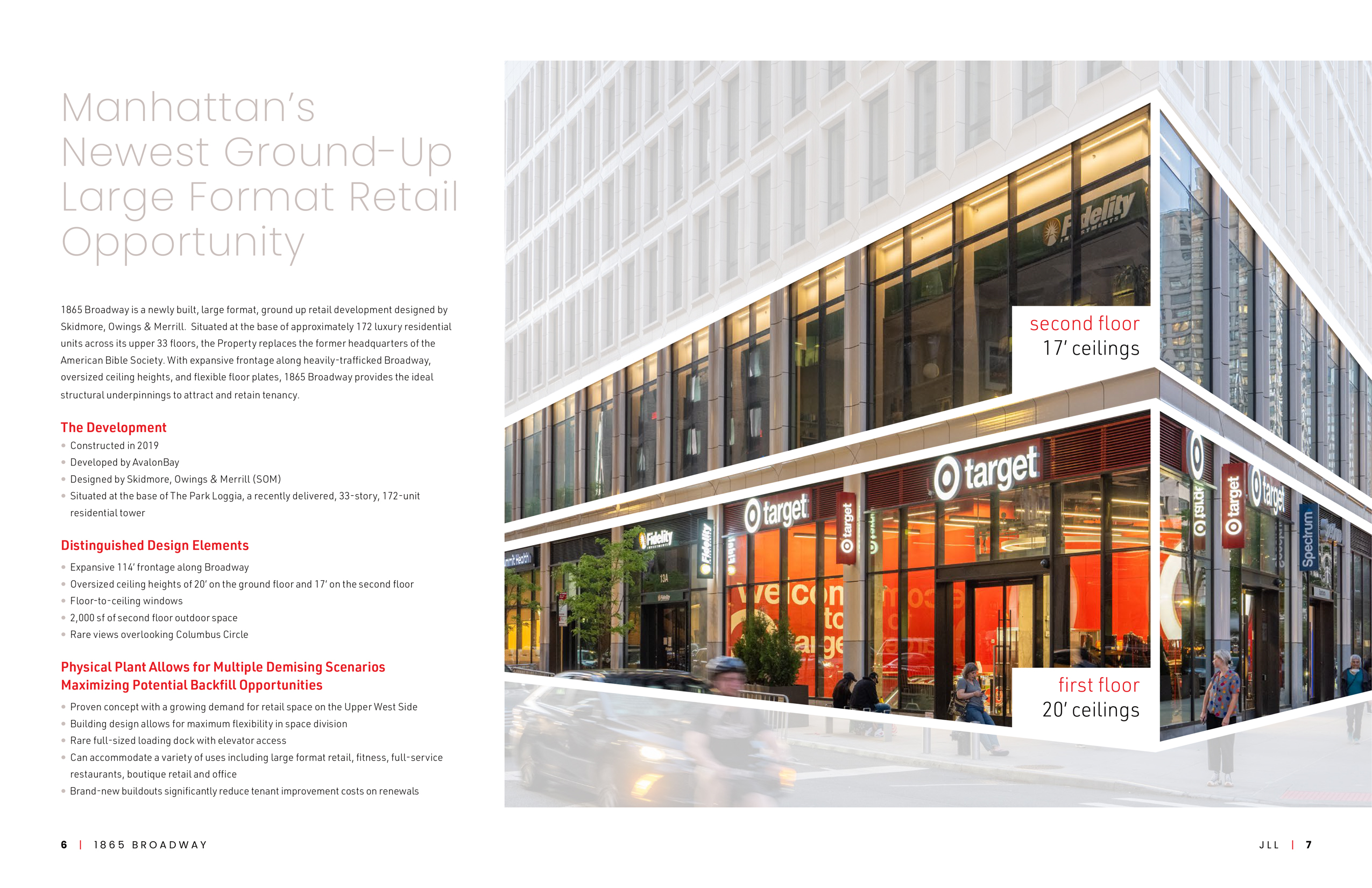 JLL / HFF, 1865 Broadway, New York, OM, offering memorandum, select page spread