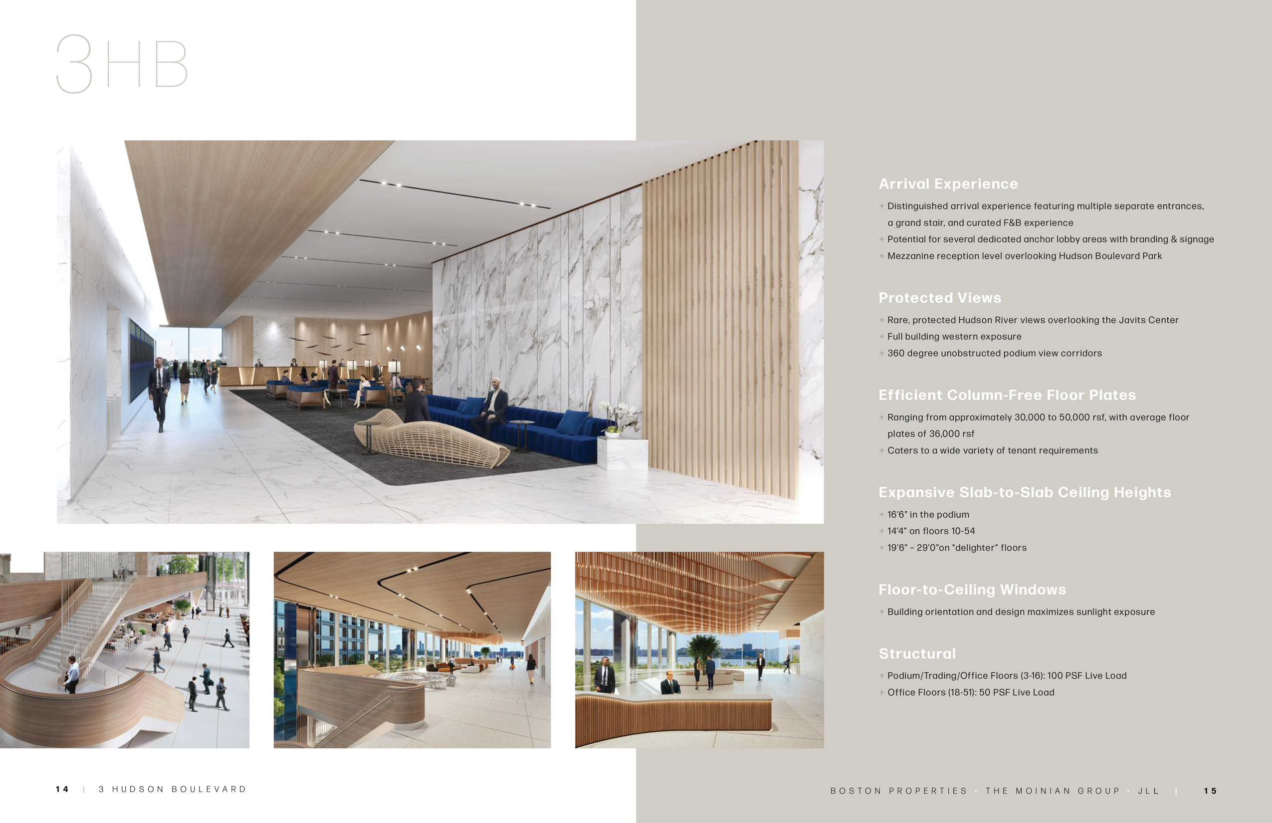 JLL / HFF, 3 Hudson Boulevard, New York, OM, offering memorandum, select page spread