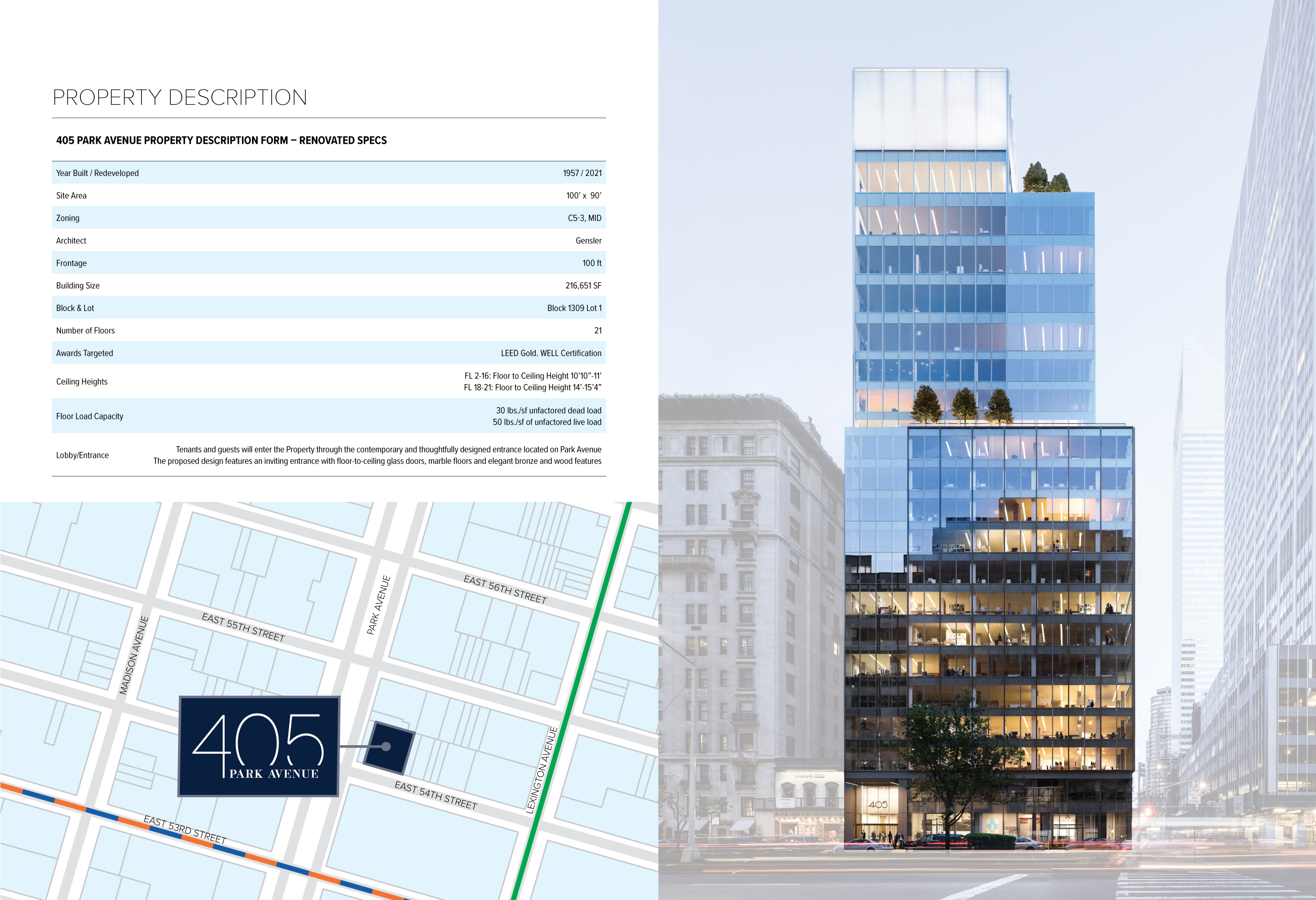 JLL / HFF, 405 Park Avenue, New York, OM, offering memorandum, select page spread