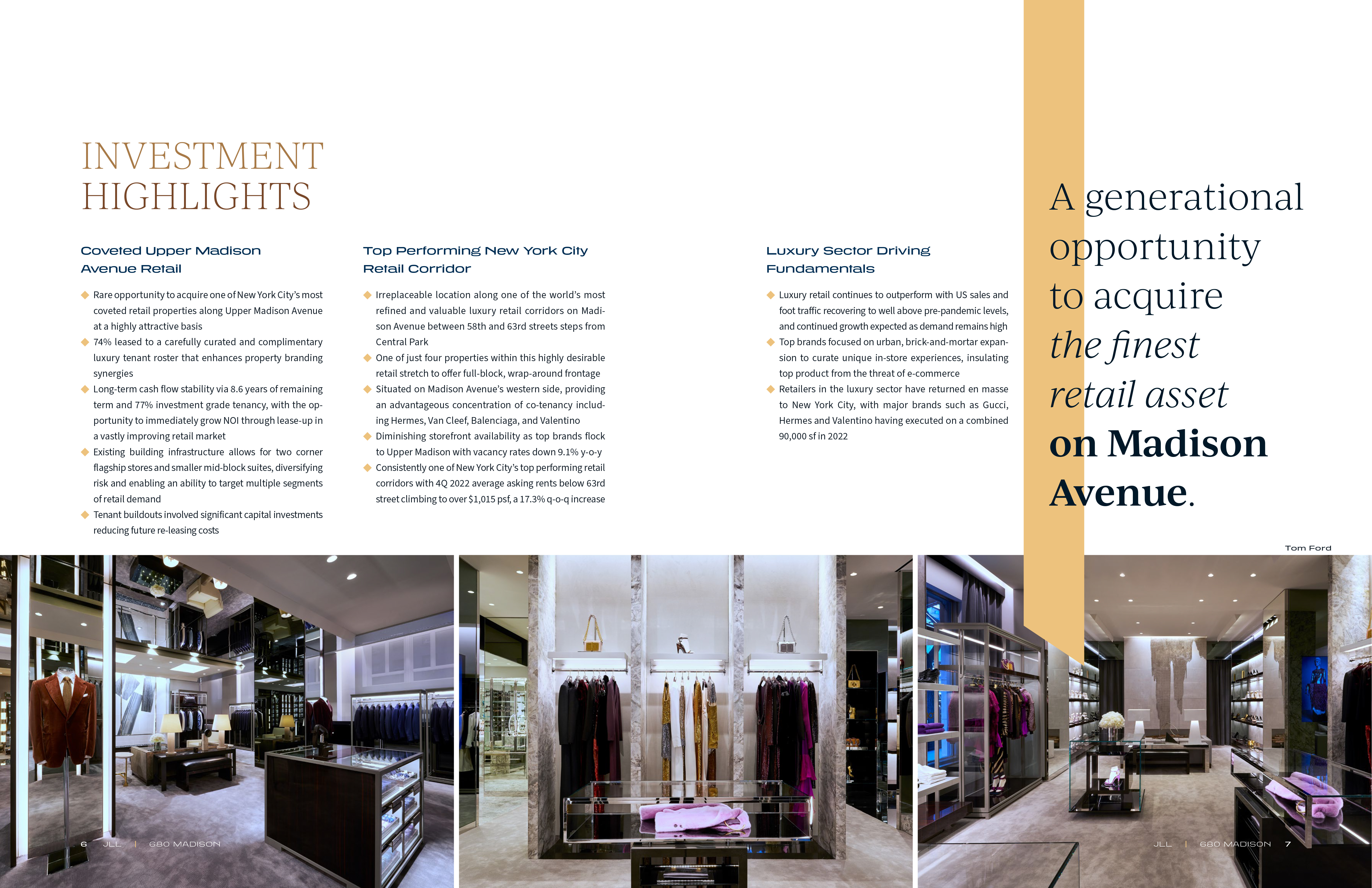 JLL / HFF, 680 Madison Avenue, New York, OM, offering memorandum, select page spread