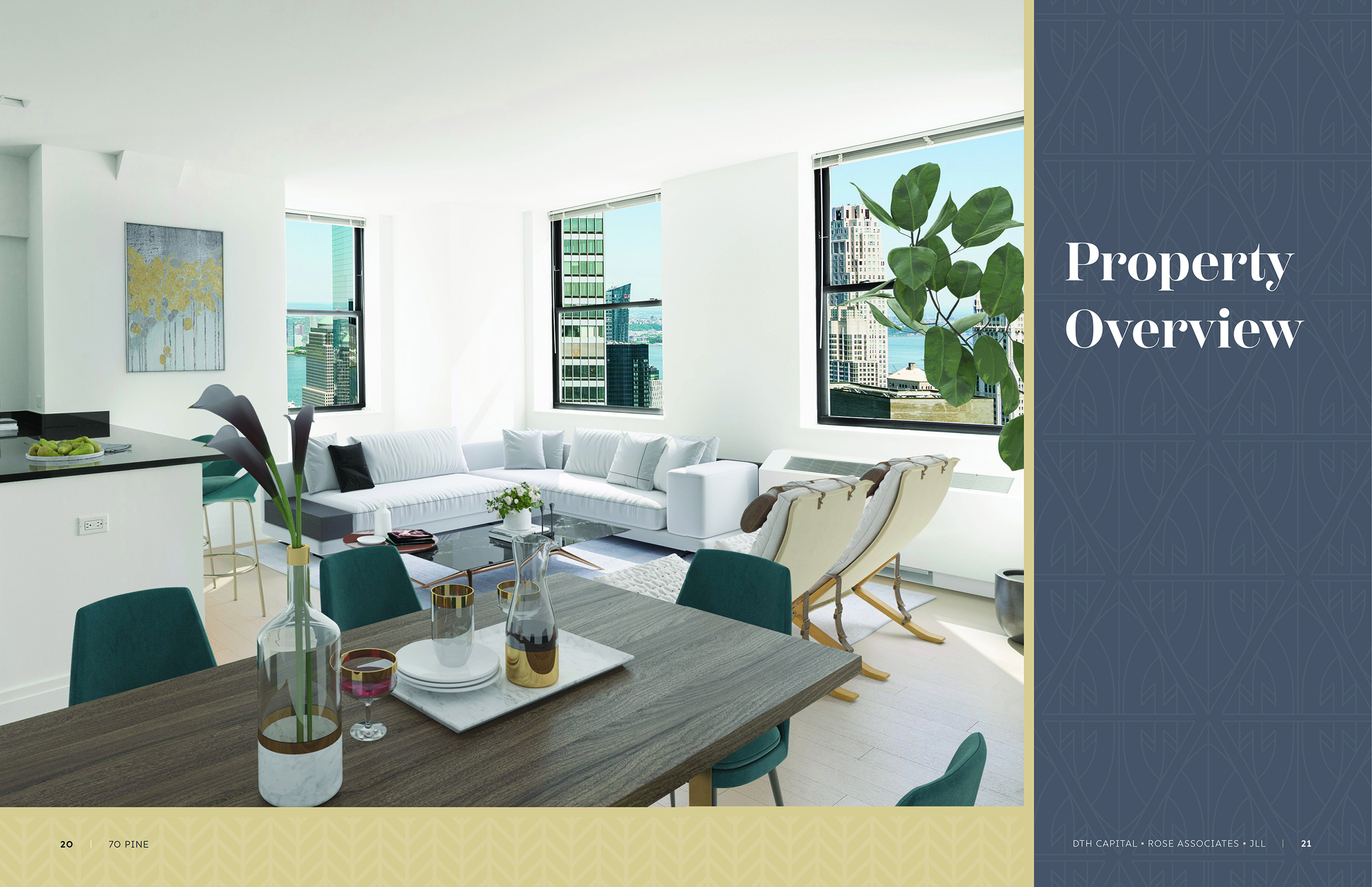JLL / HFF, 70 Pine Street, NY, OM, offering memorandum, select page spread