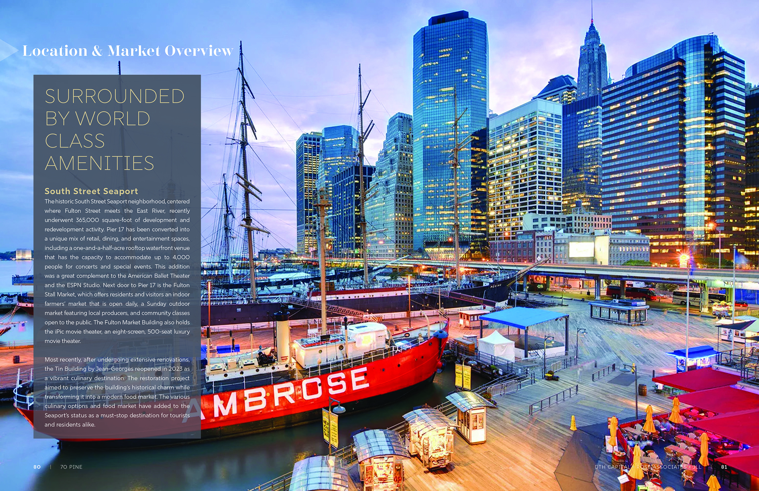 JLL / HFF, 70 Pine Street, NY, OM, offering memorandum, select page spread