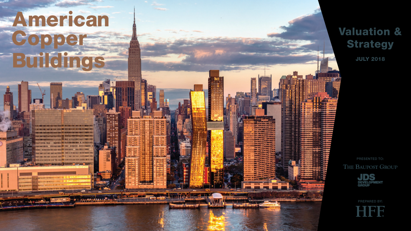 JLL / HFF, American Copper, New York, pitch, sales enablement, cover
