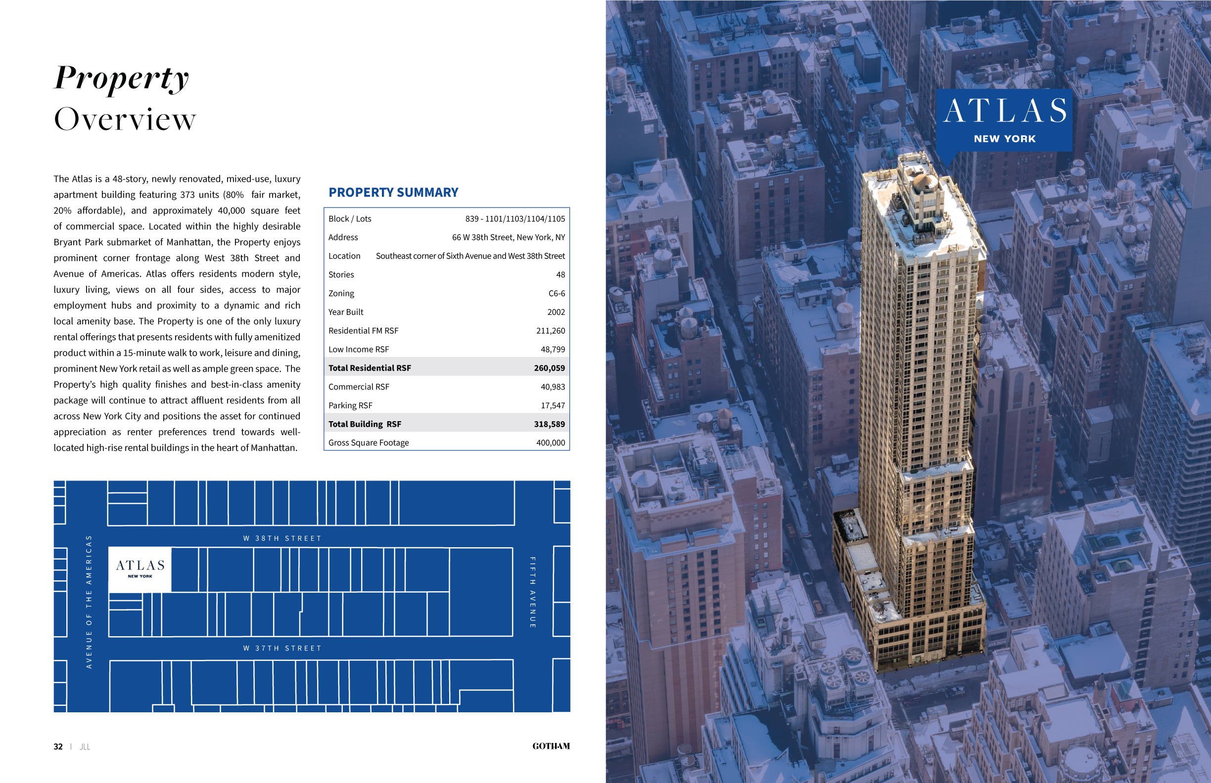 JLL / HFF, Atlas, New York, OM, offering memorandum, select page spread