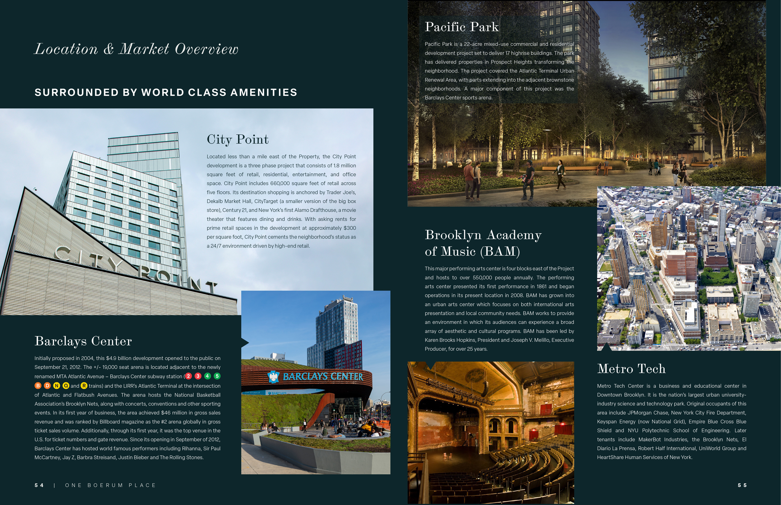JLL / HFF, One Boerum, OM, Brooklyn, New York, offering memorandum, select page spread