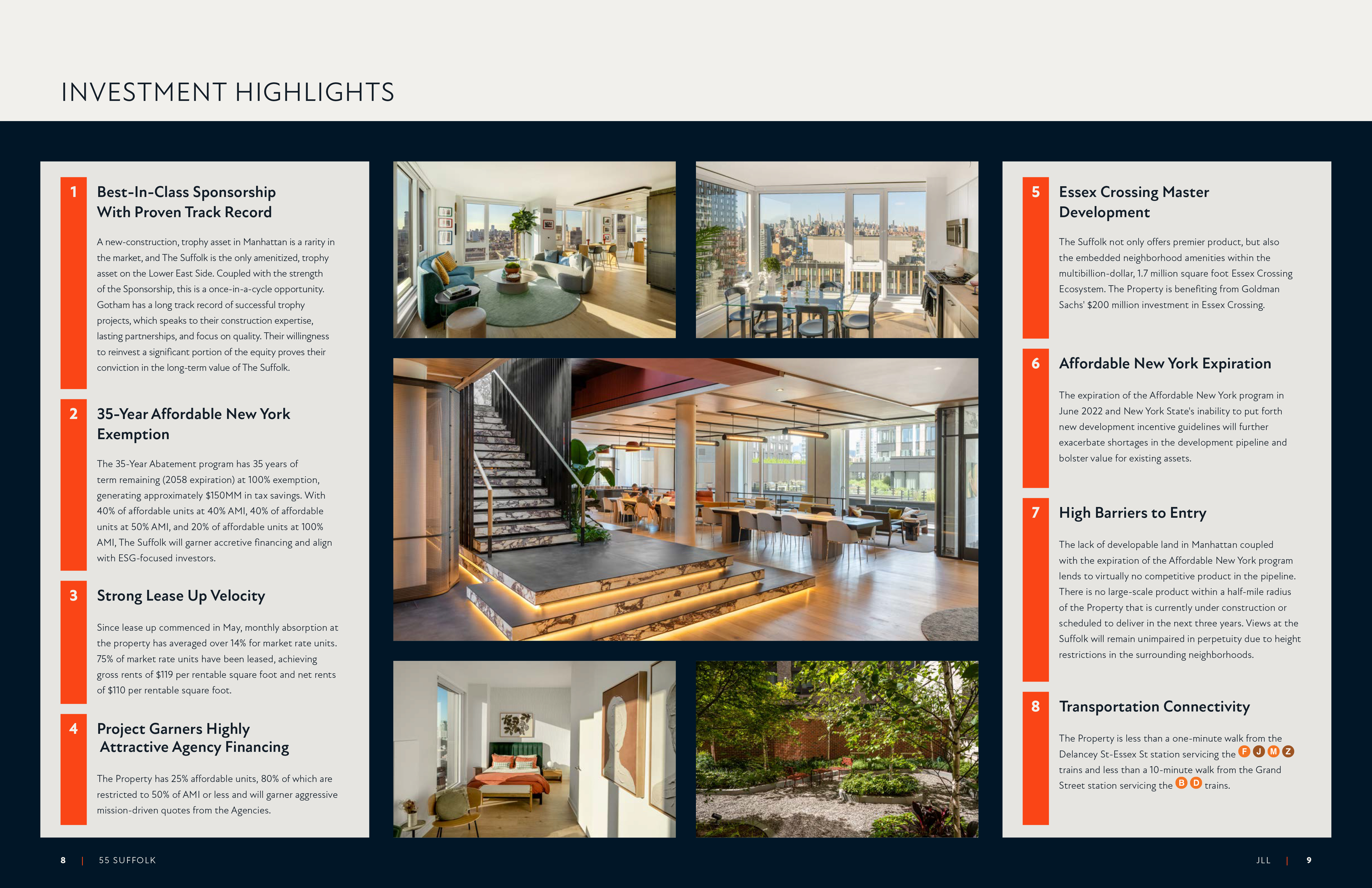 JLL / HFF, The Suffolk, 55 Suffolk Street, New York, OM, offering memorandum, select page spread
