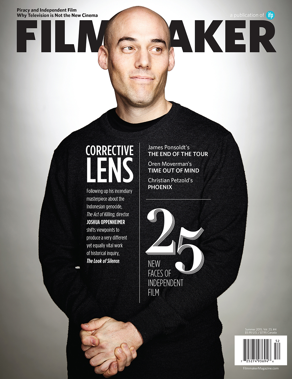 Filmmaker Magazine cover: Summer 2016 - Joshua Oppenhimer, The Act of Killing, 25 New Faces of Independent Film