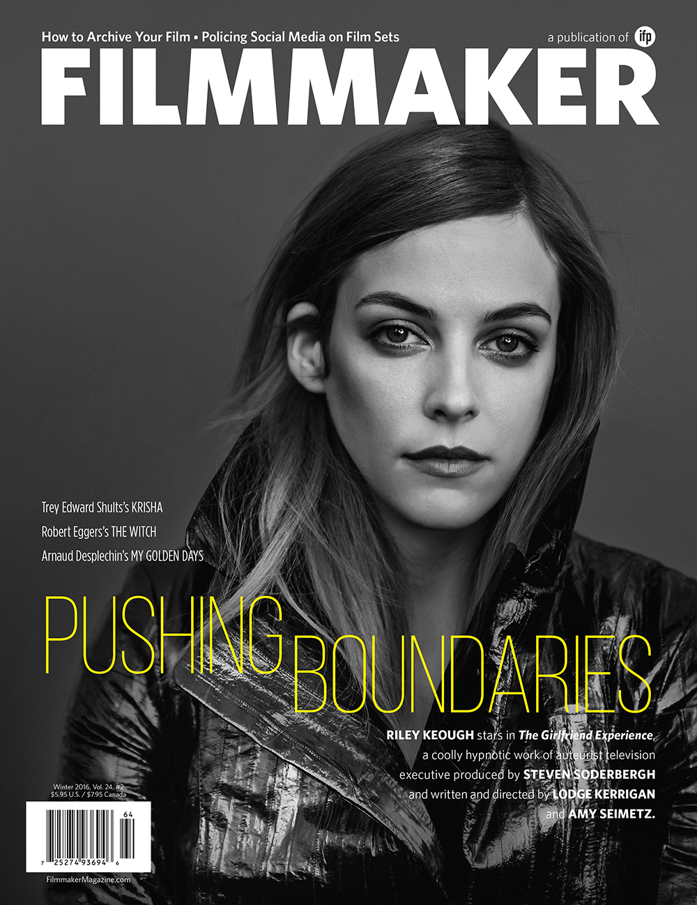 Filmmaker Magazine cover: Winter 2016 - Riley Keough, The Girlfriend Experience