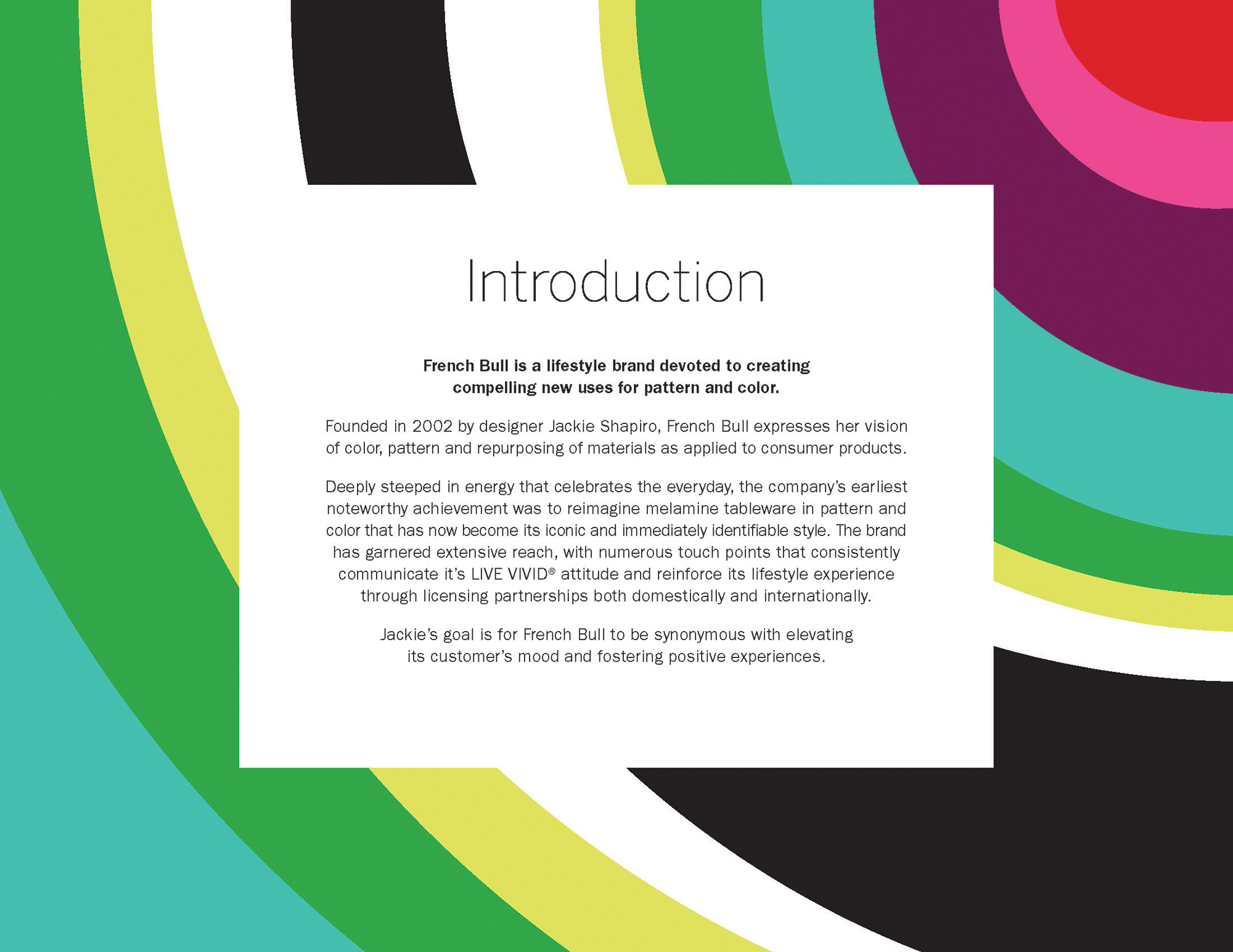 French Bull brand book interior spread: introduction