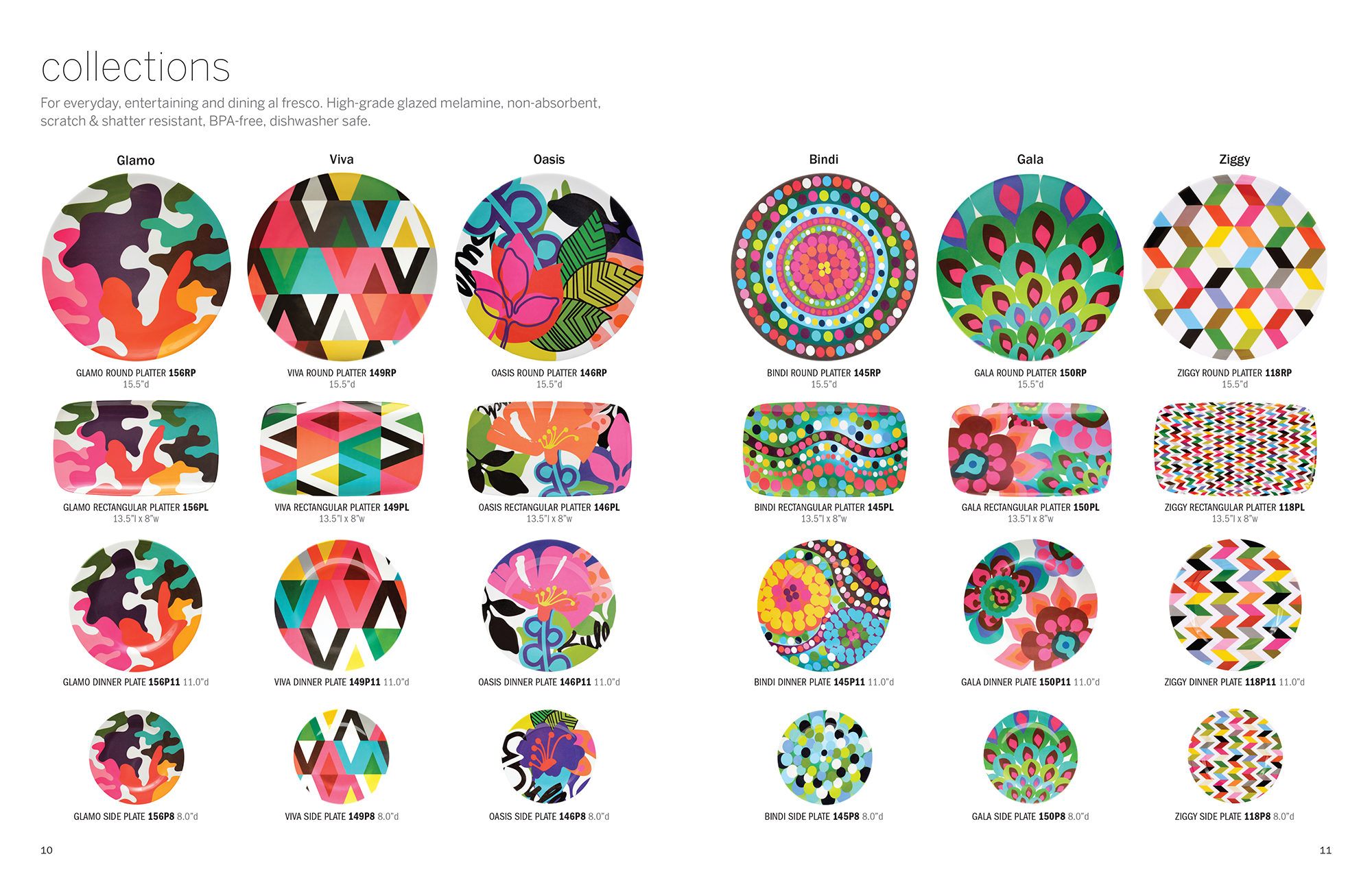 French Bull product catalog: cover: interior spread with patterned plate collections