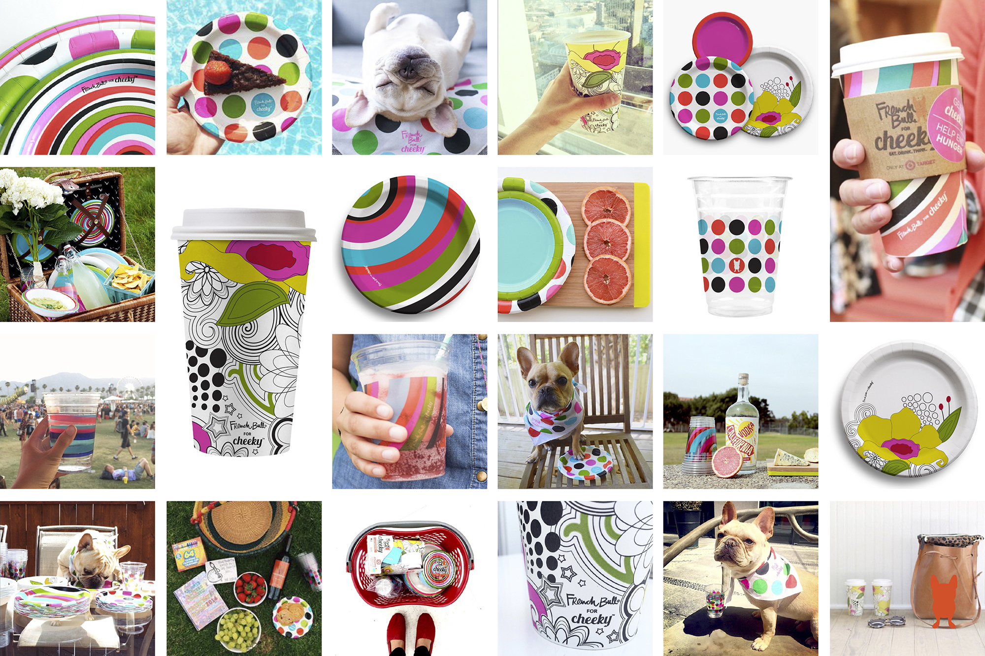 French Bull look book: grid design of disposable paper and plastic products